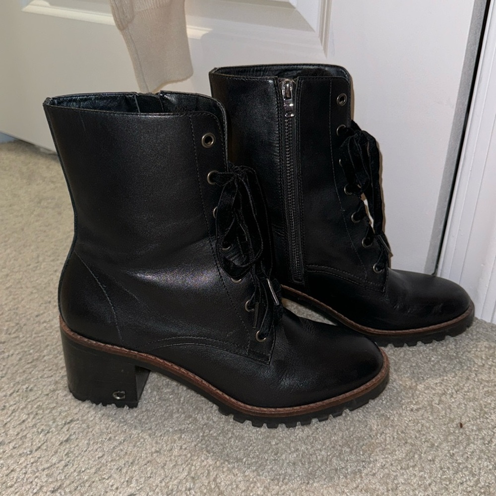 COACH Leather and Fur Boots